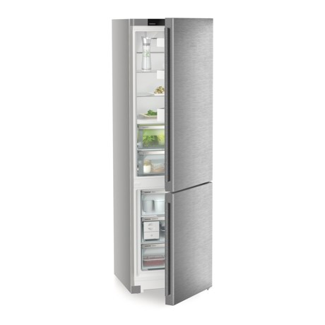 Combina frigorifica Liebherr CBNsda 572i Plus, NoFrost, BioFresh, 60 cm, 360 l, Sertar Meat & Dairy, SmartDeviceBox integrat, EasyTwist-Ice, Clasa A, SmartSteel